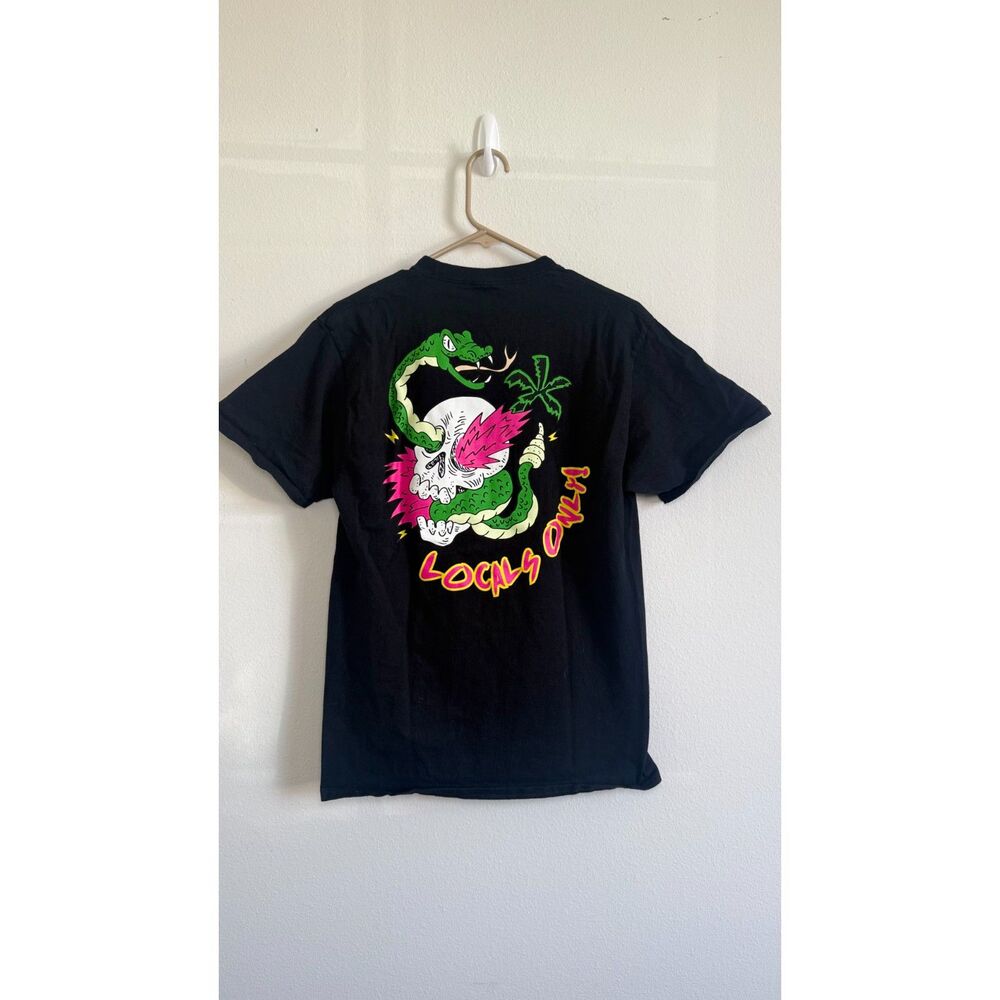 A.Lab Locals Only Graphic T Shirt Men’s Medium Black Snake Skull Streetwear